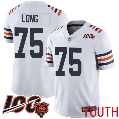 Chicago Bears Limited White Youth Kyle Long Jersey NFL Football #75 100th Season